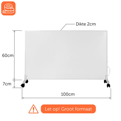 Infrarood Paneel 800W - Vrijstaand - Wit - Elektrische Verwarming